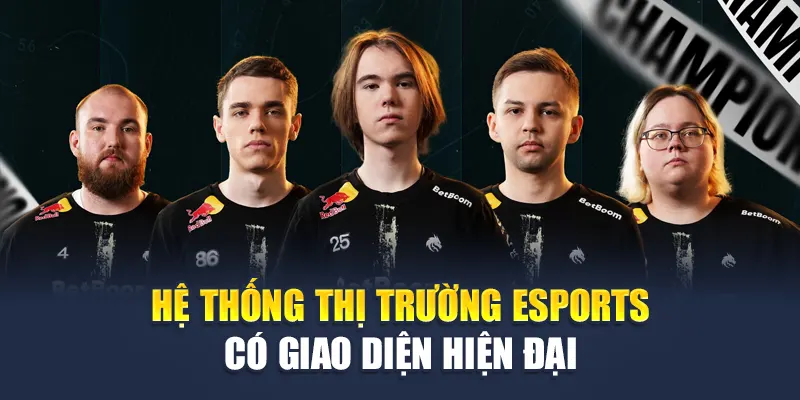 Hệ thống thị trường esports có giao diện hiện đại